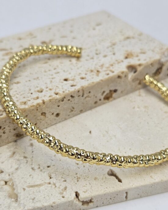 Βραχιόλι Μπίλιες από Ανοξείδωτο Ατσάλι σε Χρυσό Τόνο