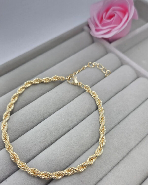 Βραχιόλι Rope Αλυσίδα από Ανοξείδωτο Ατσάλι σε Χρυσό Τόνο