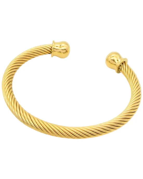 Βραχιόλι Χειροπέδα Διάτρητο Στριφτό με Άκρα Σφαίρας (Adjustable)