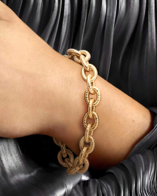Statement Βραχιόλι Chain Gold Tone Stainless Steel – 17cm + 3cm Extension