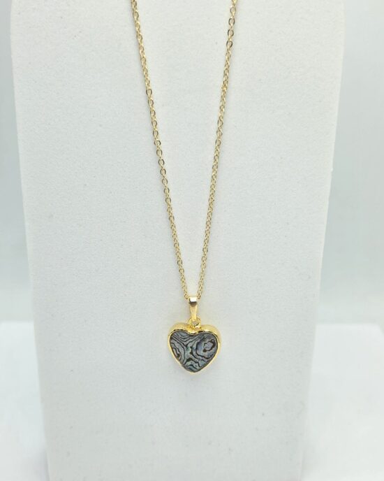 Μενταγιόν Καρδιά με Natural Effect Σχέδιο από Ανοξείδωτο Ατσάλι σε Χρυσό Τόνο