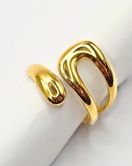 Γυναικείο Ατσάλινο Δαχτυλίδι Open Design σε Χρυσή Απόχρωση – Stainless Steel Ring