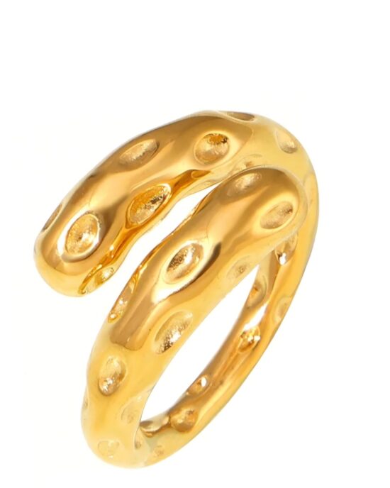 Γυναικείο Ατσάλινο Δαχτυλίδι Open Design σε Χρυσή Απόχρωση – Stainless Steel Ring