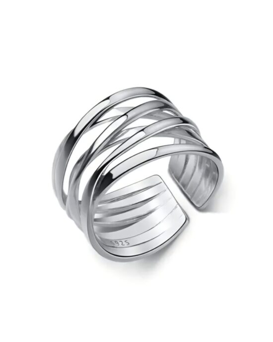 Γυναικείο Ατσάλινο Δαχτυλίδι Πολύσειρο σε Ασημί Απόχρωση – Stainless Steel Ring