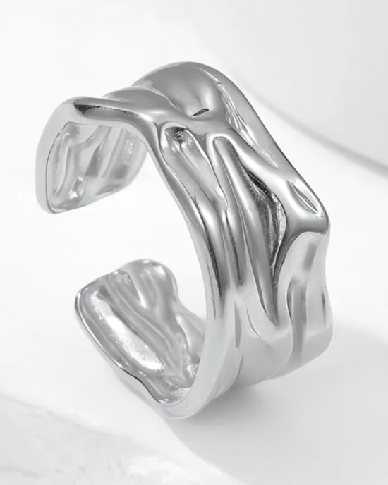 Ατσάλινο Γυναικείο Δαχτυλίδι Statement σε Ασημί Απόχρωση – Stainless Steel Ring