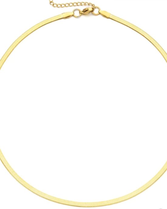Ατσάλινο Κολιέ Snake Chain σε Χρυσή Απόχρωση