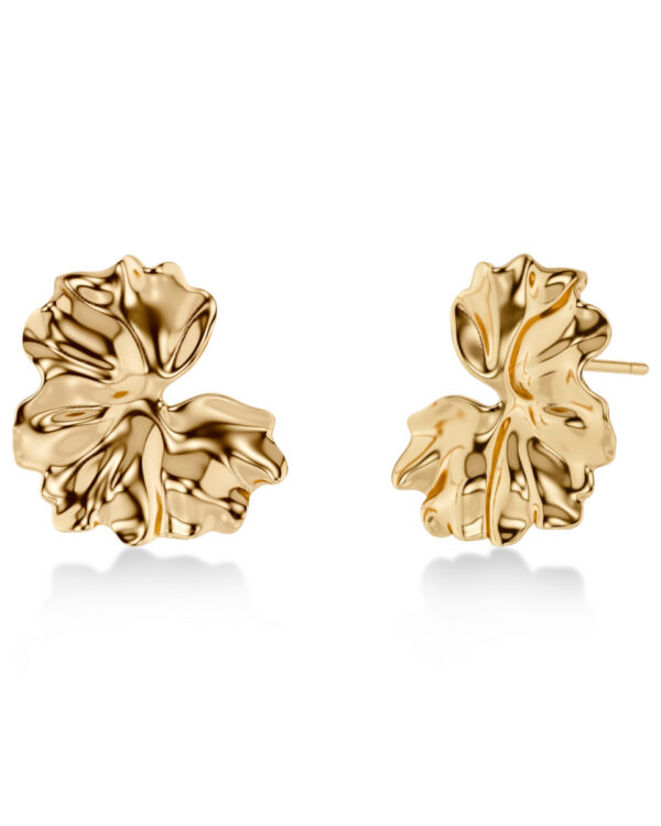 EDBLAD Ατσάλινα Σκουλαρίκια Gold Tone Organic Statement Design