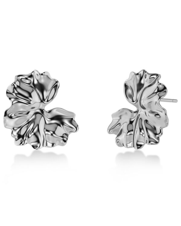 EDBLAD Ατσάλινα Σκουλαρίκια Silver Tone Organic Statement Design