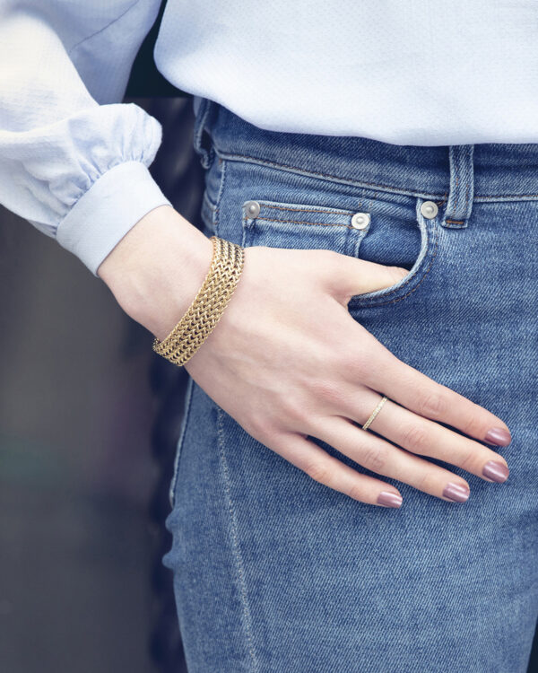 EDBLAD Ατσάλινο Βραχιόλι Gold Tone Wide Chain Mesh Design