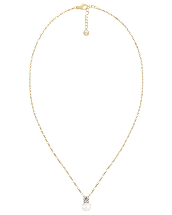 EDBLAD Ατσάλινο Κολιέ Gold Tone με Πέρλα & Zircon Stone