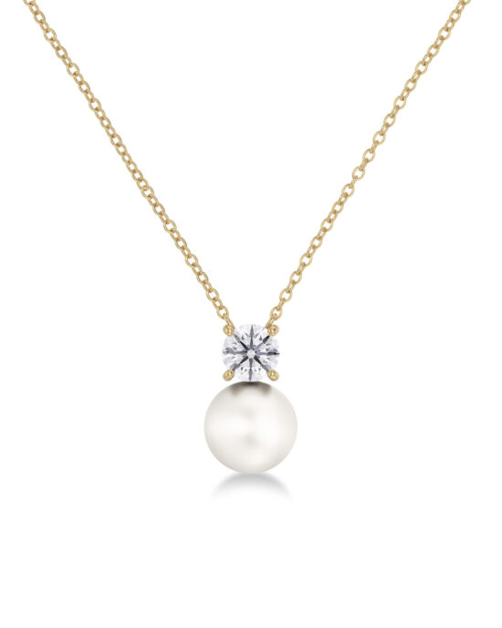 EDBLAD Ατσάλινο Κολιέ Gold Tone με Πέρλα & Zircon Stone