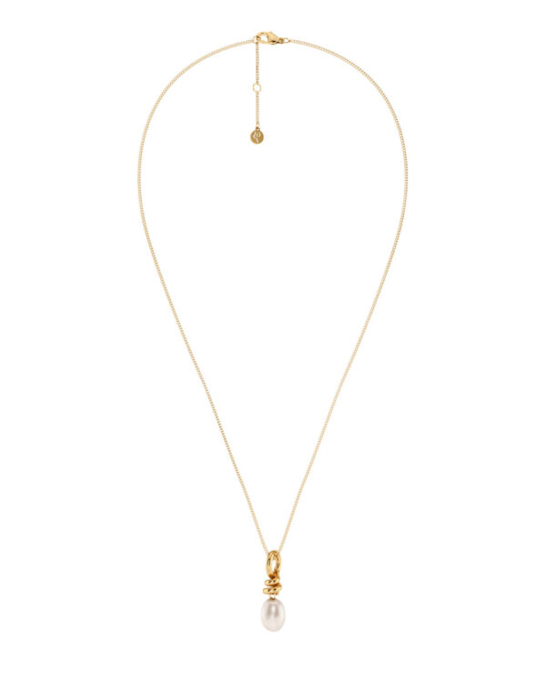 EDBLAD Ατσάλινο Κολιέ Gold Tone με Πέρλα Drop Pendant