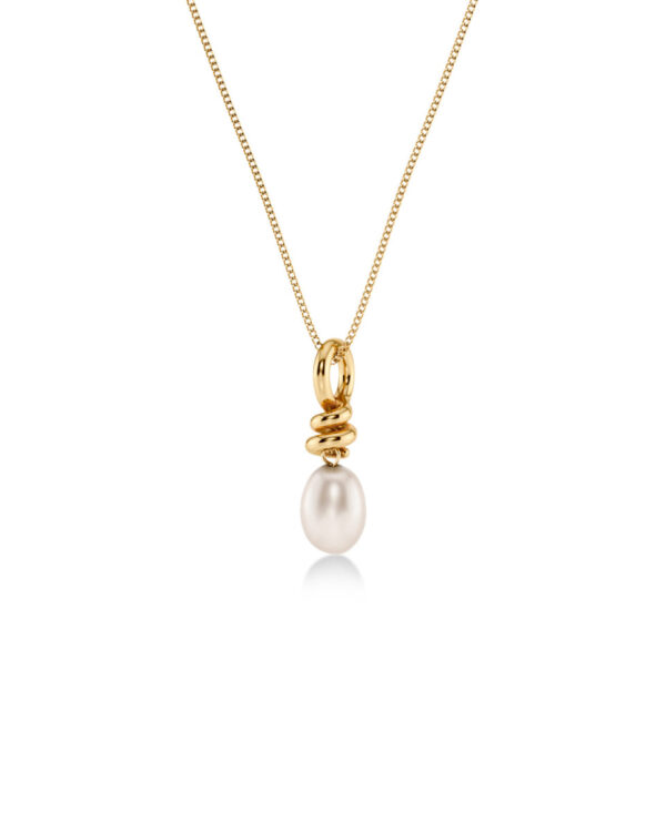 EDBLAD Ατσάλινο Κολιέ Gold Tone με Πέρλα Drop Pendant