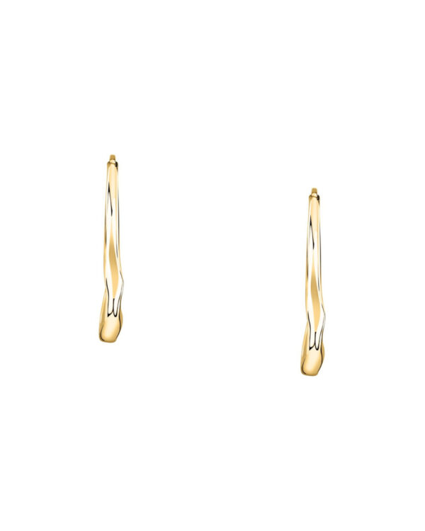 Trussardi Stainless Steel Hoop Earrings σε Χρυσό Τόνο 30mm με T-Design