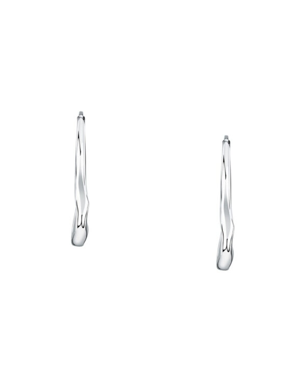 Trussardi Stainless Steel Hoop Earrings σε Ασημί Τόνο – Organic Minimal Design