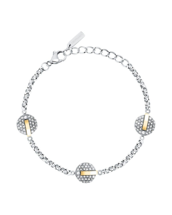 Trussardi Stainless Steel Bracelet με Κρύσταλλα σε Δίχρωμο Elegant Design