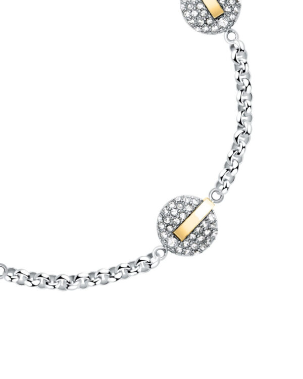 Trussardi Stainless Steel Bracelet με Κρύσταλλα σε Δίχρωμο Elegant Design