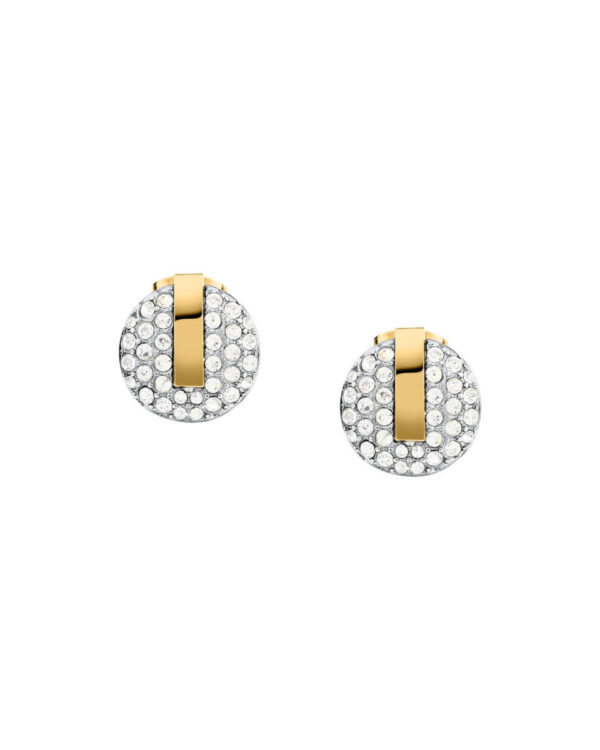 Trussardi Stainless Steel Stud Earrings με Κρύσταλλα σε Δίχρωμο Elegant Design