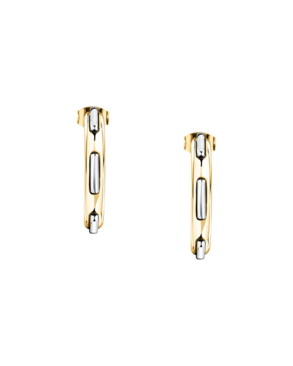 Trussardi Stainless Steel Hoop Earrings σε Χρυσό & Ασημί Τόνο – Minimal Elegant Design