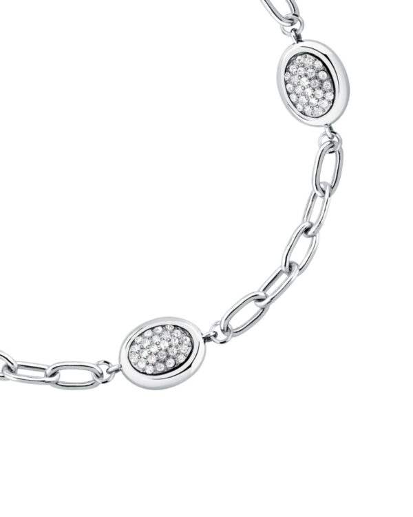 Trussardi Stainless Steel Bracelet με Κρύσταλλα σε Ασημί Τόνο – Minimal Elegant Design