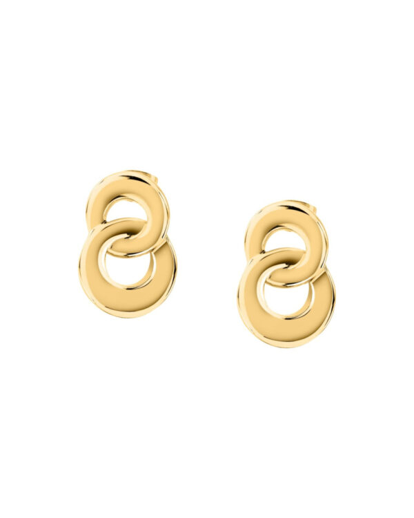 Trussardi Stainless Steel Stud Earrings σε Χρυσό Τόνο – Bold Minimal Design