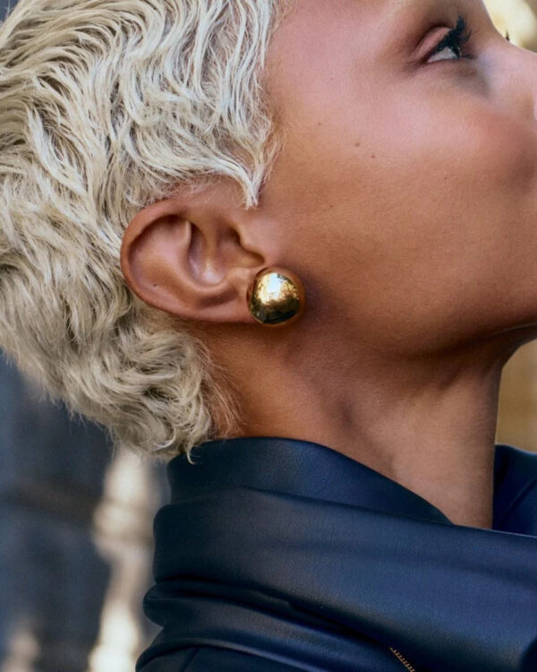 EDBLAD Gold Tone Sphere Stud Earrings Stainless Steel