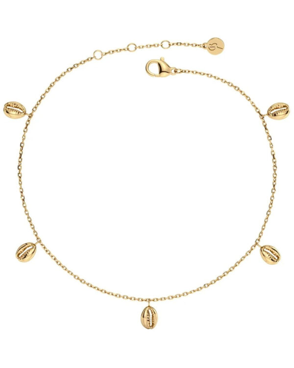 Βραχιόλι Ποδιού Ατσάλινο Coastal Anklet Multi Gold EDBLAD Με Κοχύλια