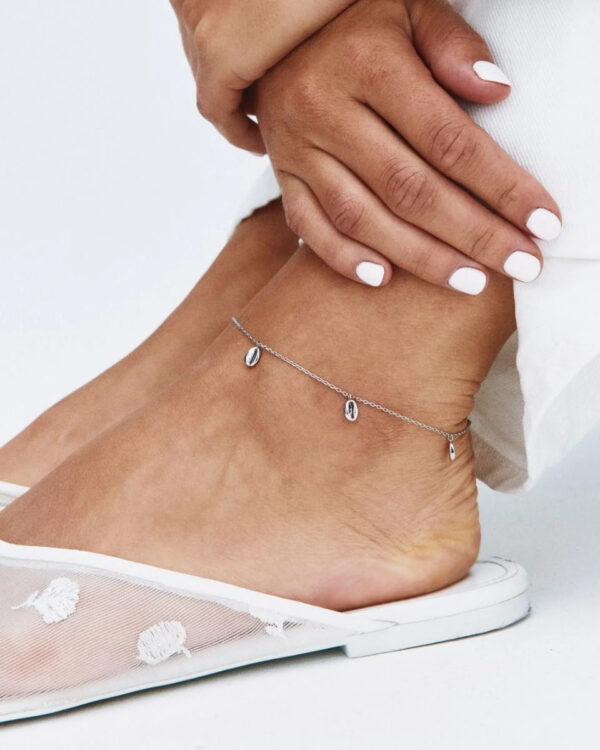 Βραχιόλι Ποδιού Ατσάλινο Coastal Anklet Multi Silver EDBLAD Με Κοχύλια