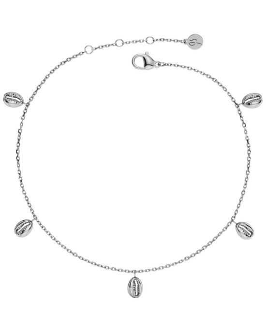 Βραχιόλι Ποδιού Ατσάλινο Coastal Anklet Multi Silver EDBLAD Με Κοχύλια