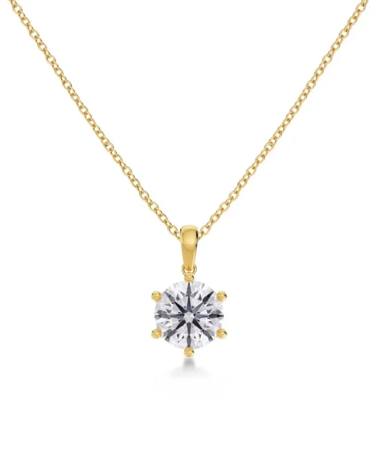 EDBLAD Gold Tone Solitaire Crystal Necklace Stainless Steel