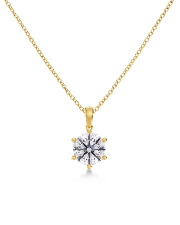 EDBLAD Gold Tone Solitaire Crystal Necklace Stainless Steel