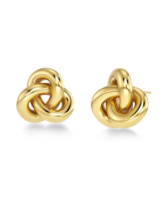 EDBLAD Gold Tone Interlocked Rings Stud Earrings Stainless Steel