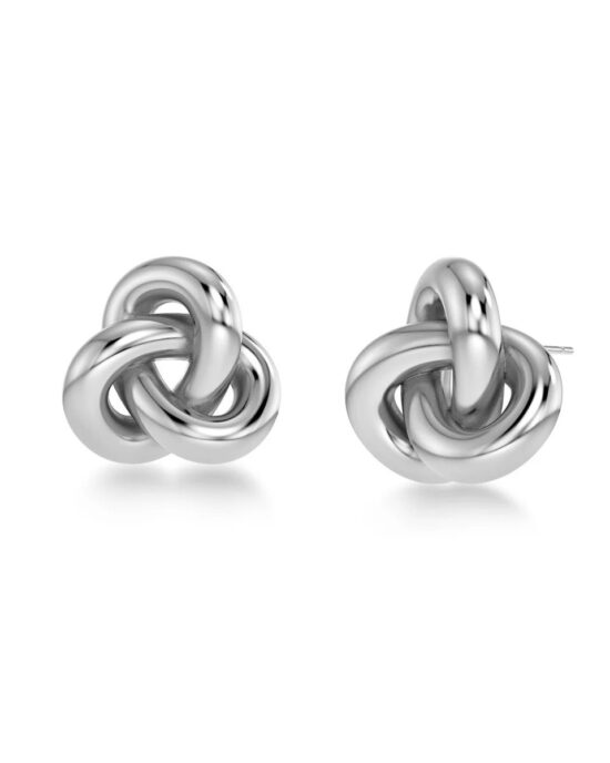 EDBLAD Silver Tone Interlocked Rings Stud Earrings Stainless Steel