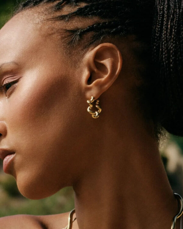 Σκουλαρίκια Κρίκοι Ατσάλινα Spiral Hoops L Gold EDBLAD Minimal Elegant