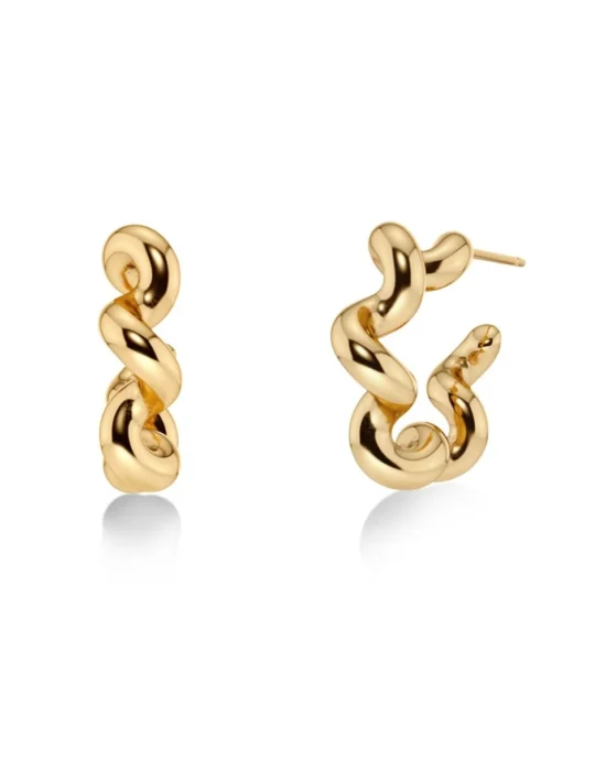 Σκουλαρίκια Κρίκοι Ατσάλινα Spiral Hoops L Gold EDBLAD Minimal Elegant