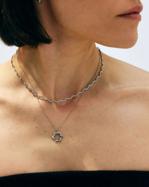 Κολιέ Ατσάλινο Spiral Necklace Silver EDBLAD Minimal Elegant