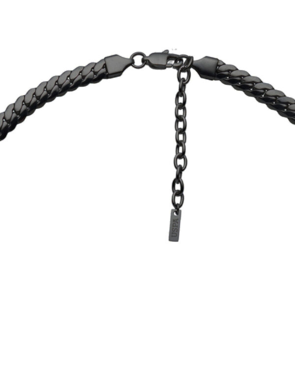 Ανδρικό Κολιέ U.S. Polo Assn. Denver από ανοξείδωτο ατσάλι 50+5 cm σε μαύρο χρώμα με ματ & γυαλιστερό φινίρισμα