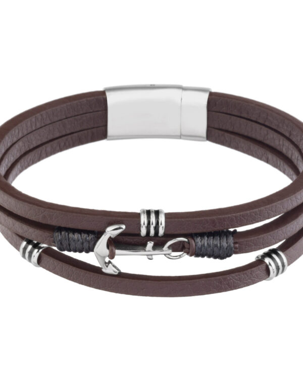 Ανδρικό Βραχιόλι U.S. Polo Assn. Bowline από γνήσιο δέρμα με άγκυρα από ανοξείδωτο ατσάλι