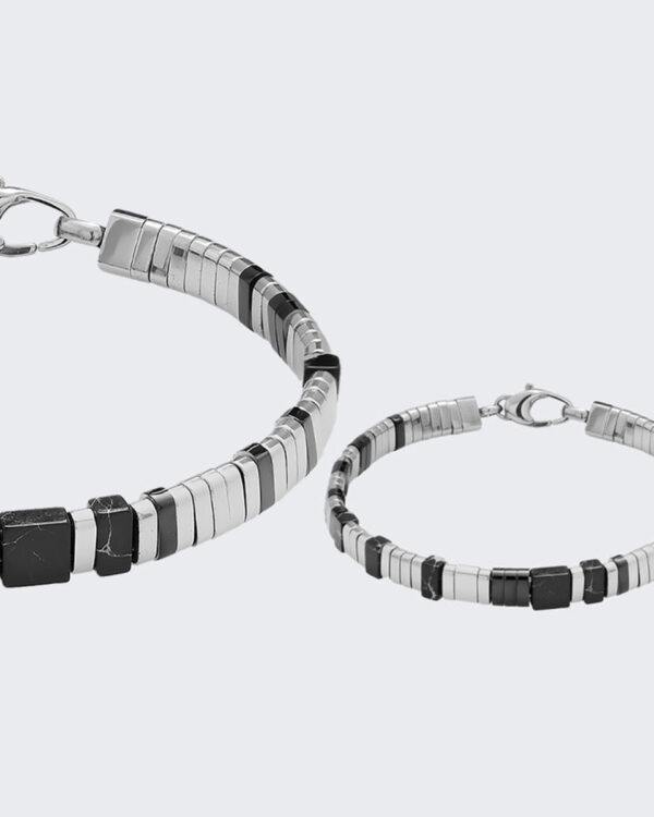 Ανδρικό Βραχιόλι Liu Jo σε Silver Tone με Μαύρες Λεπτομέρειες από Ανοξείδωτο Ατσάλι