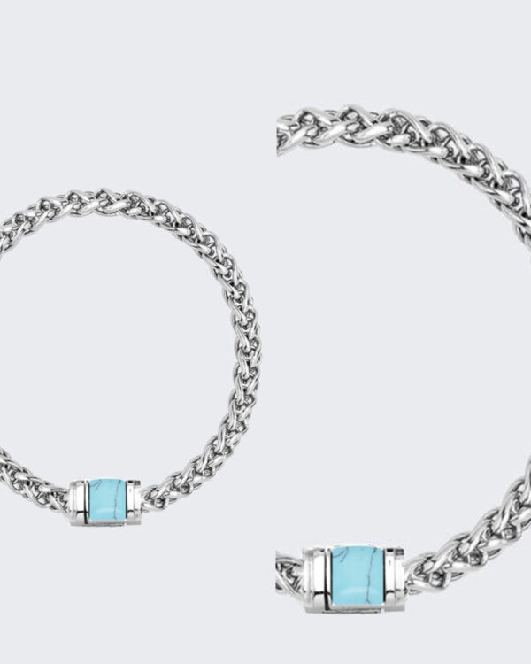 Ανδρικό Βραχιόλι Liu Jo Chain σε Silver Tone με Τυρκουάζ Λεπτομέρεια