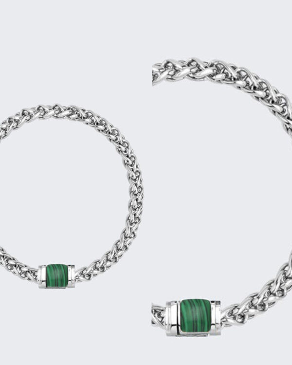 Ανδρικό Βραχιόλι Liu Jo Chain σε Silver Tone με Πράσινη Λεπτομέρεια