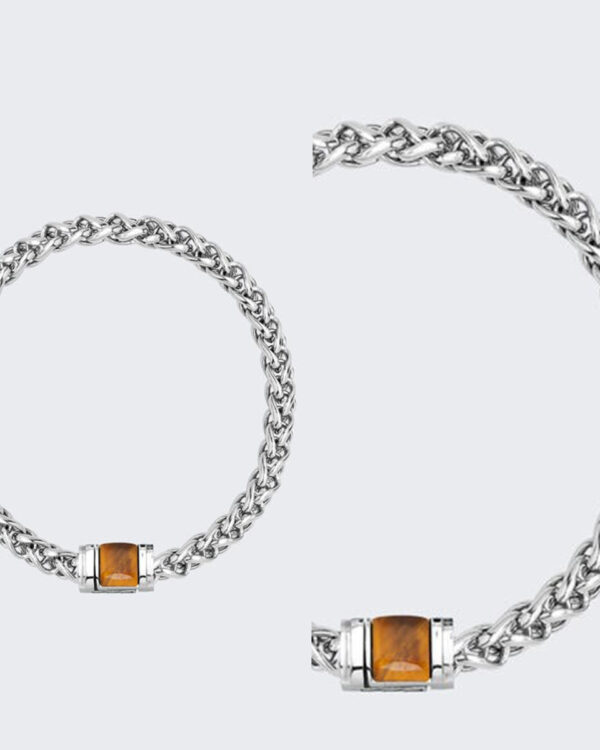 Ανδρικό Βραχιόλι Liu Jo Chain σε Silver Tone με Καφέ Λεπτομέρεια