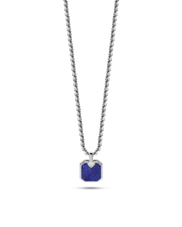 Ανδρικό Μενταγιόν Liu Jo Geometric Pendant σε Silver & Blue από Ανοξείδωτο Ατσάλι
