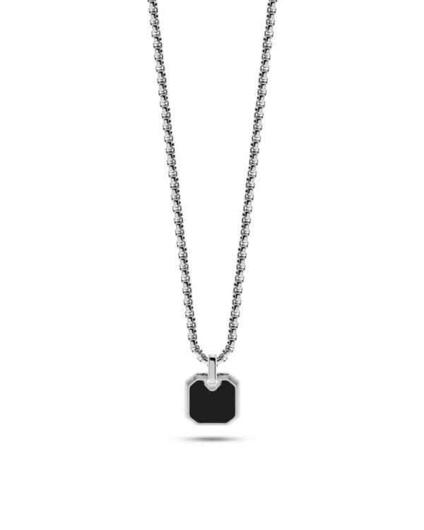 Ανδρικό Μενταγιόν Liu Jo Geometric Pendant σε Silver & Black από Ανοξείδωτο Ατσάλι