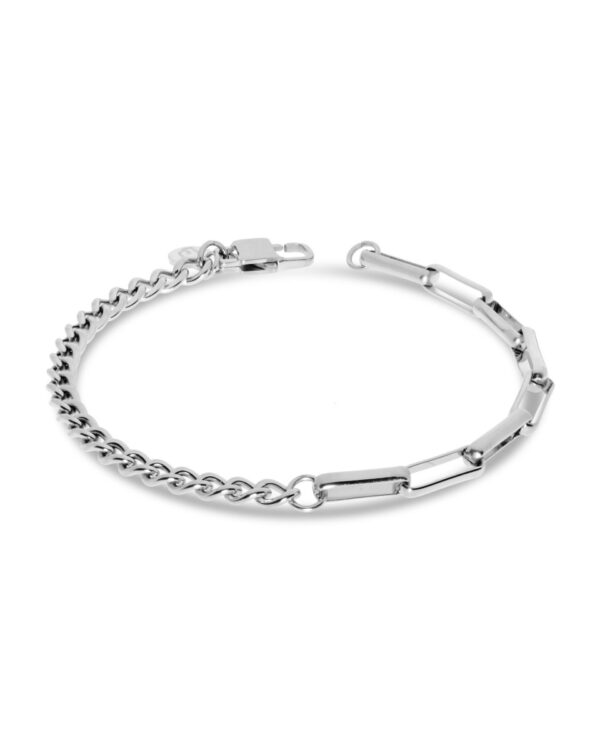 Ανδρικό Βραχιόλι Liu Jo Mixed Chain σε Silver Tone από Ανοξείδωτο Ατσάλι