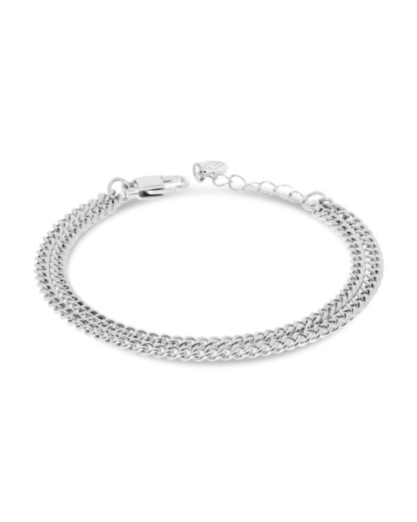 Ανδρικό Βραχιόλι Liu Jo Double Chain σε Silver Tone από Ανοξείδωτο Ατσάλι
