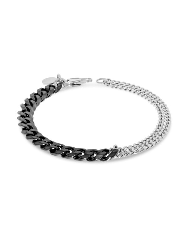 Ανδρικό Βραχιόλι Ατσάλινο LIU-JO -E- Silver/ Black MLJ485