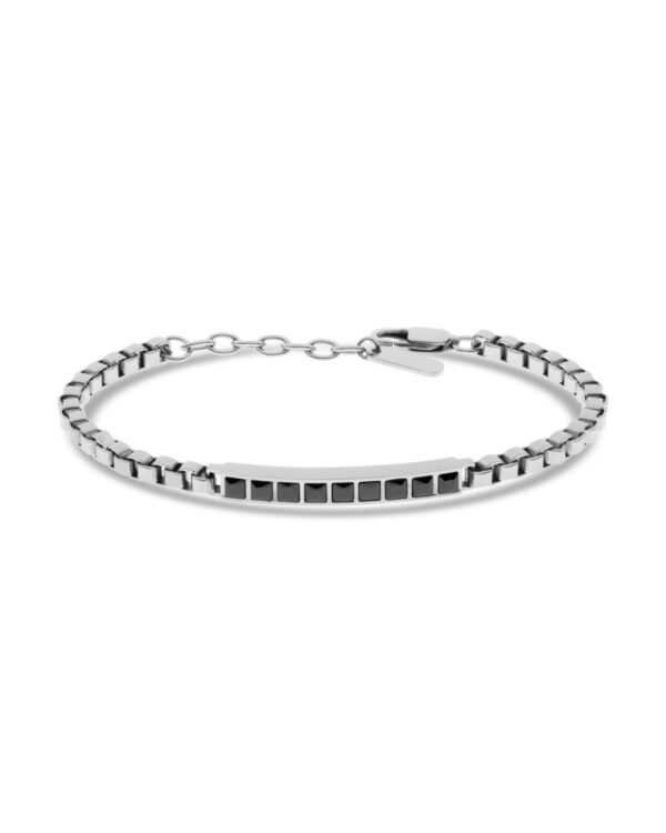 Ανδρικό Βραχιόλι Liu Jo ID Chain σε Silver Tone με Μαύρες Λεπτομέρειες