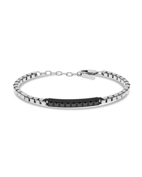Ανδρικό Βραχιόλι Liu Jo ID Chain σε Silver Tone με Black Detail