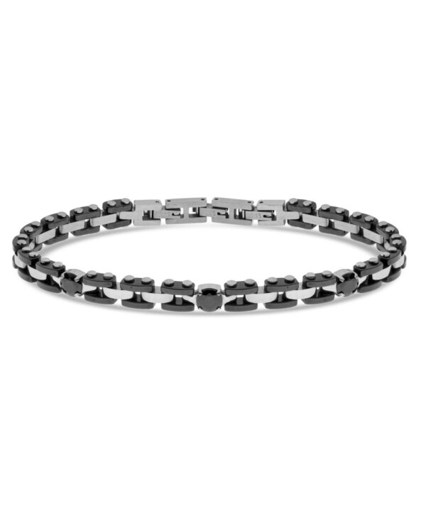 Ανδρικό Βραχιόλι Liu Jo Chain σε Silver & Black από Ανοξείδωτο Ατσάλι